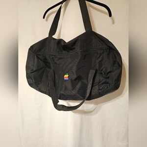 Apple Black Gym Holdall Bag 80's Colorful Apple Logo Patch